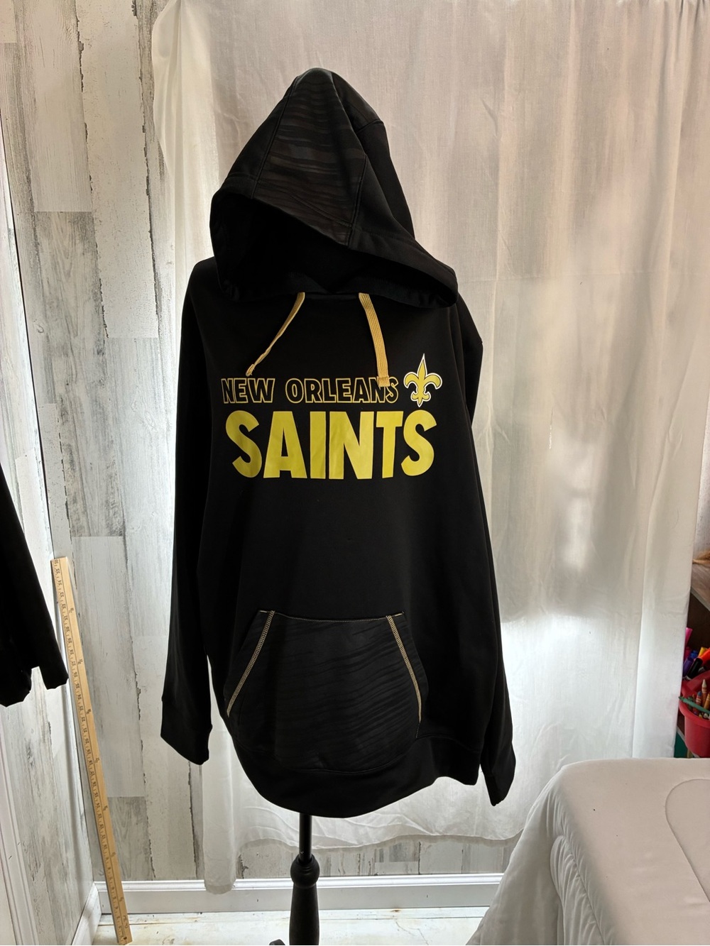 Team Apparel New Orleans Saints Black and Gold Hooded NFL apparel sweatshirt